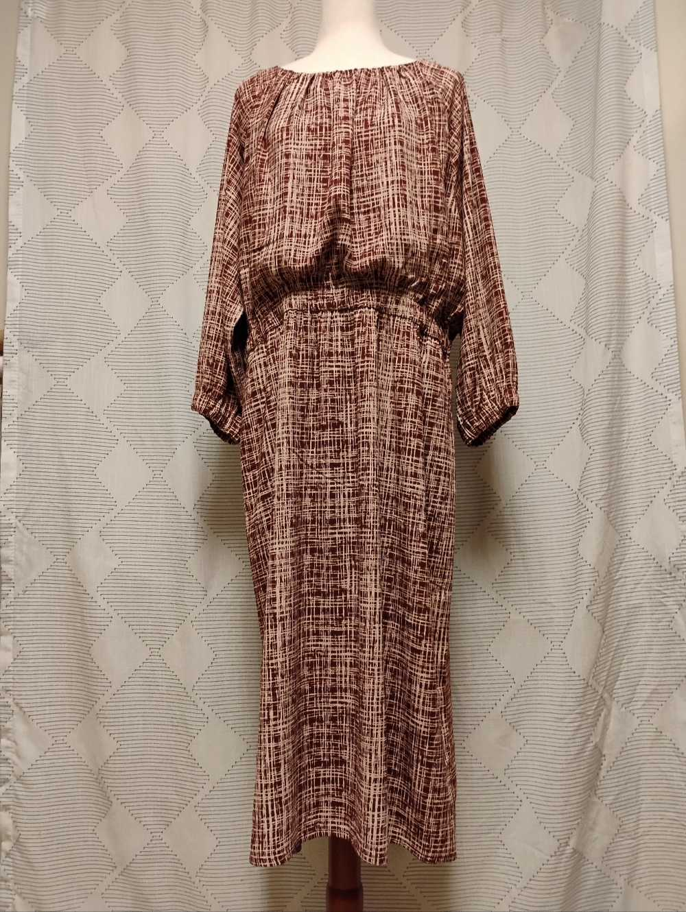 Prologue Red Print Midi Dress  Women's Size XXL Pockets New With Tags Prairie